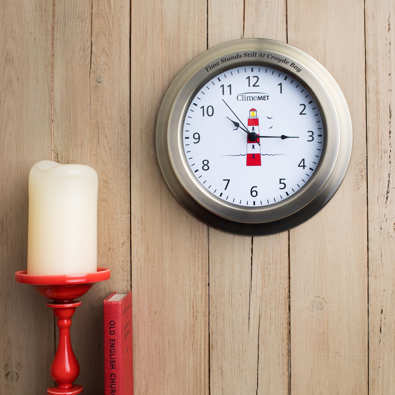 ClimeMET CM4120 Red Lighthouse Wall Clock