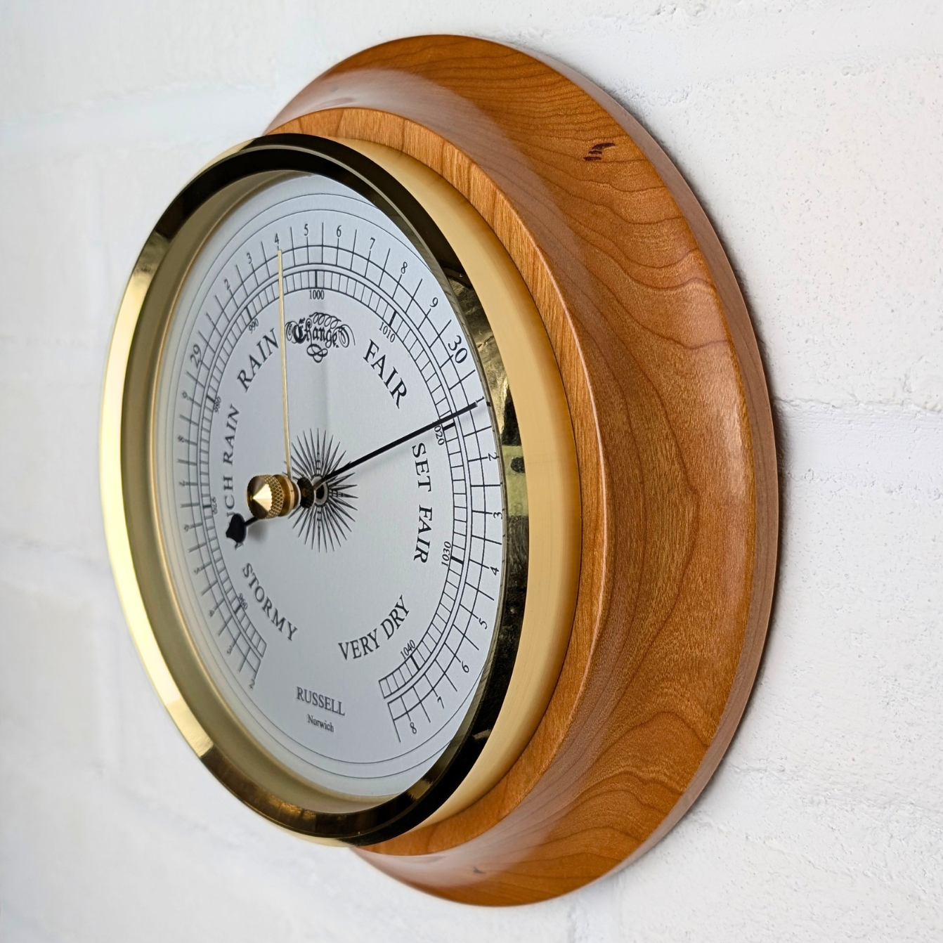 Russell Scientific 6-inch Cherry Barometer Secondary image