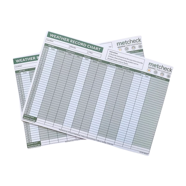 Metcheck N3 Weather Record Pad Chart