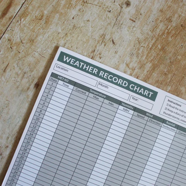 Metcheck N3 Weather Record Pad Chart