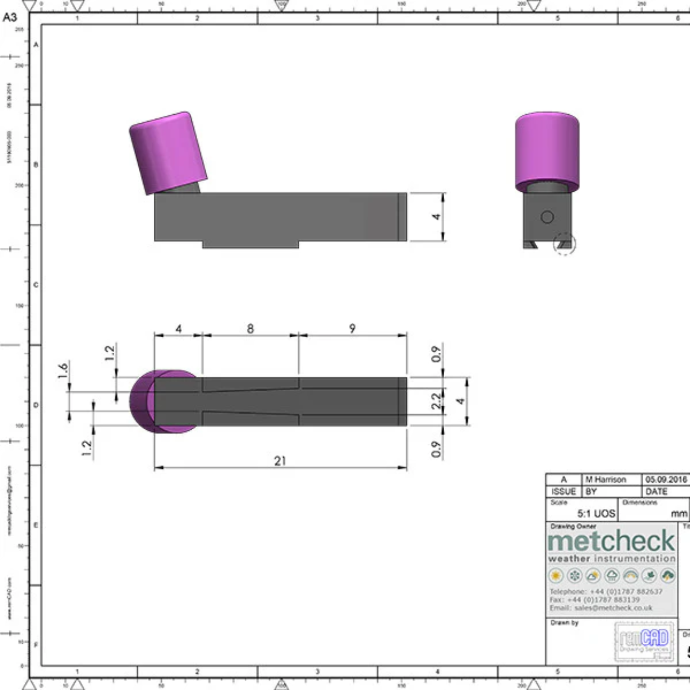 Metcheck Purple Fibre Tip Recording Pen