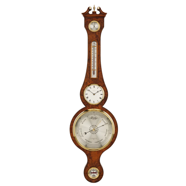 Comitti of London Regency Barometer With Clock