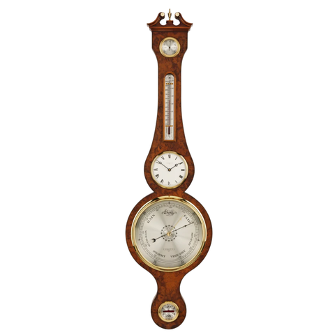 Comitti of London Regency Barometer With Clock