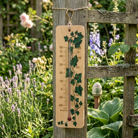 Brannan Ivy Wood Wall Thermometer